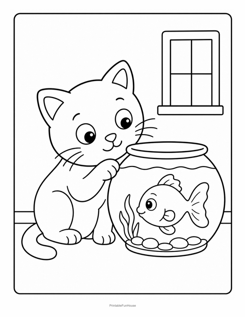Cat Fishbowl Friend