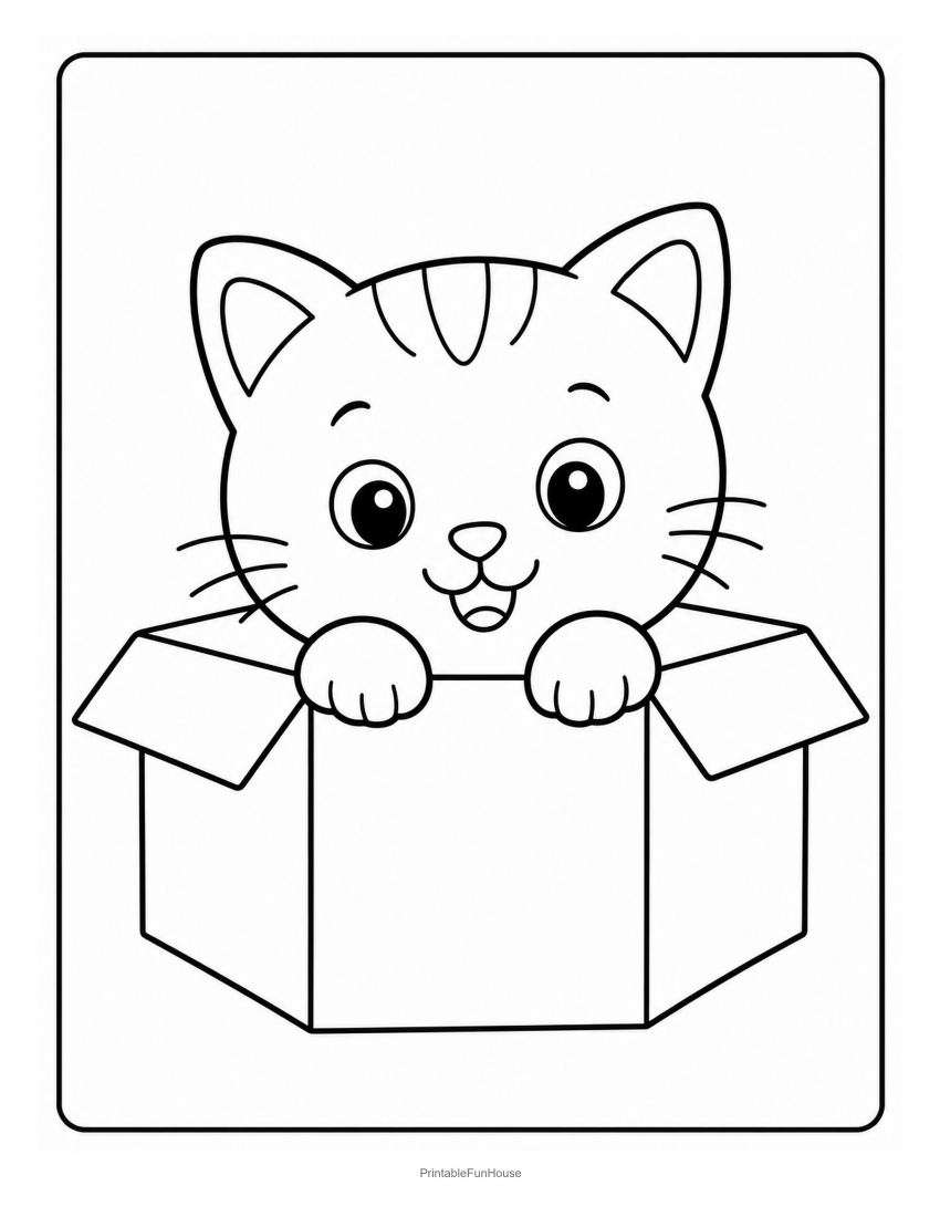 Cat Cardboard Box