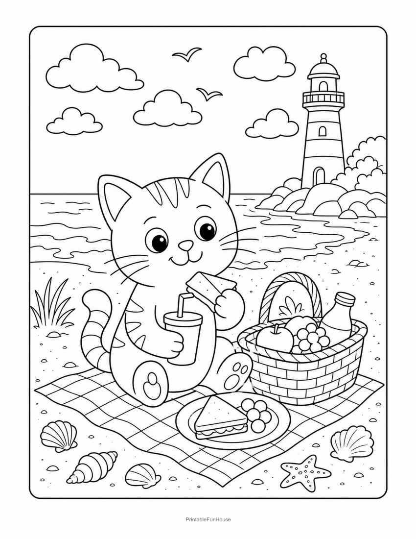 Cat Beach Picnic