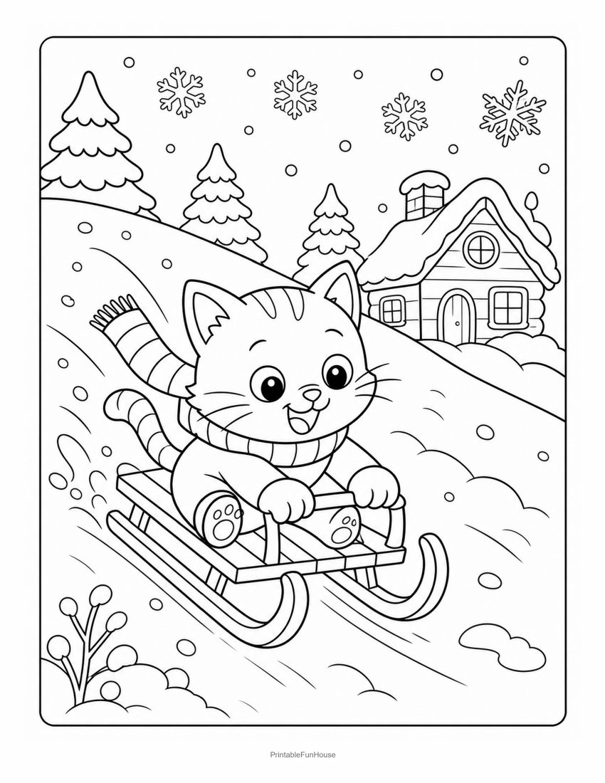 Cat Winter Sled