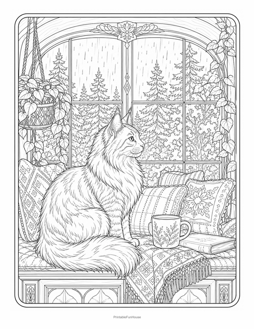 Maine Coon Forest Window