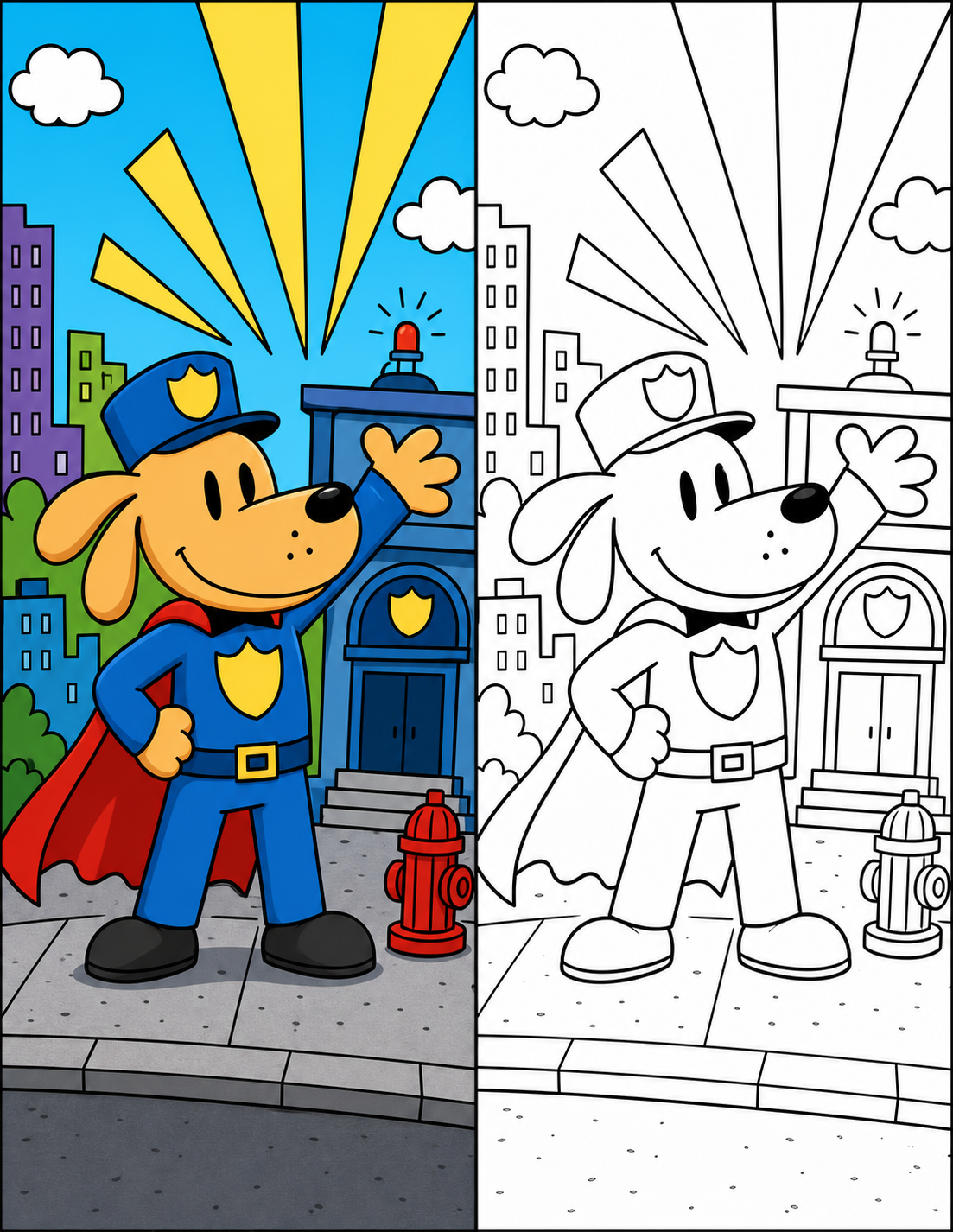 Dog Man Coloring Pages