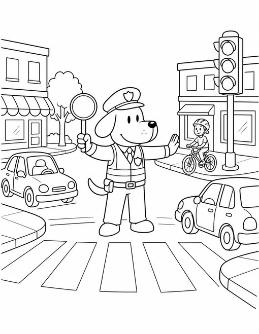 Dog Man 006 Dog Man Directing Traffic