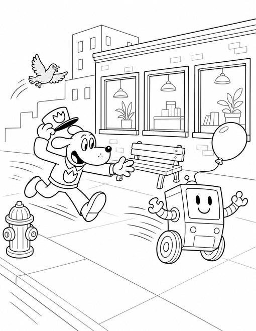 Dog Man 007 Dog Man Chasing Robot