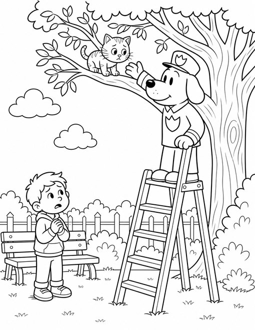Dog Man 008 Dog Man Rescuing Kitten