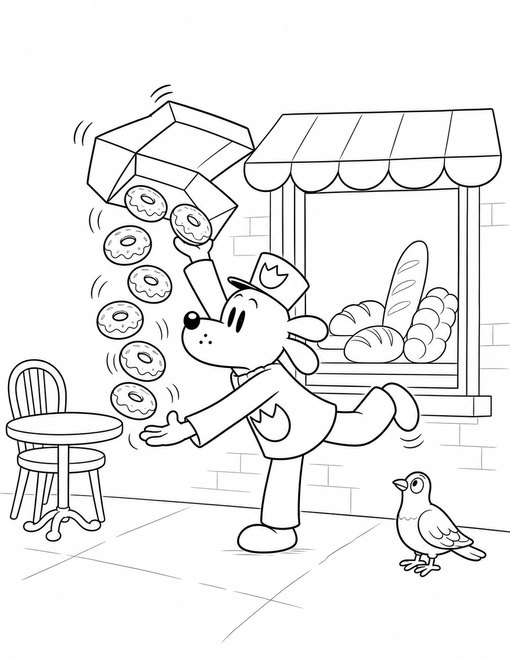 Dog Man 011 Dog Man Catching Donuts