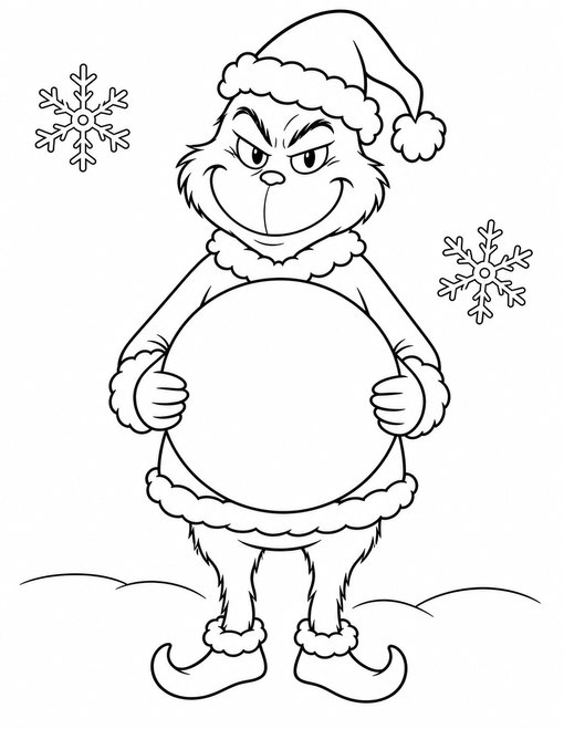 Grinch Holding Ornament