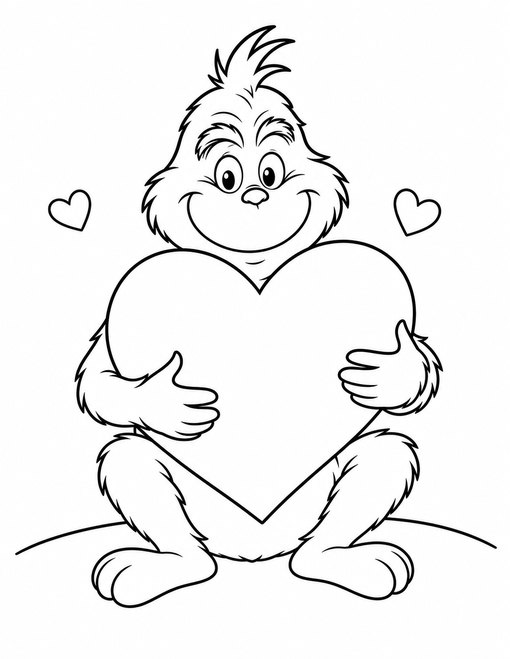 Grinch Hugging Heart