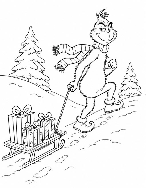 Grinch Pulling Sled