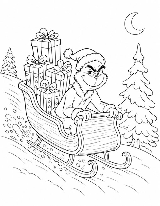 Grinch Riding Sleigh