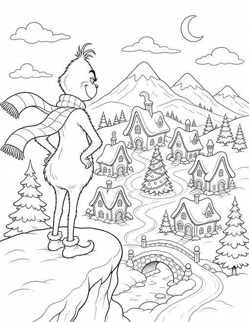 Grinch Overlooking Village