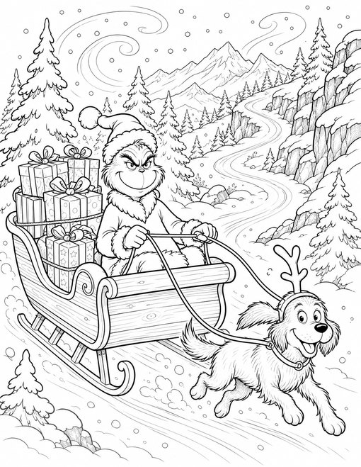 Grinch Sleigh Through Snow