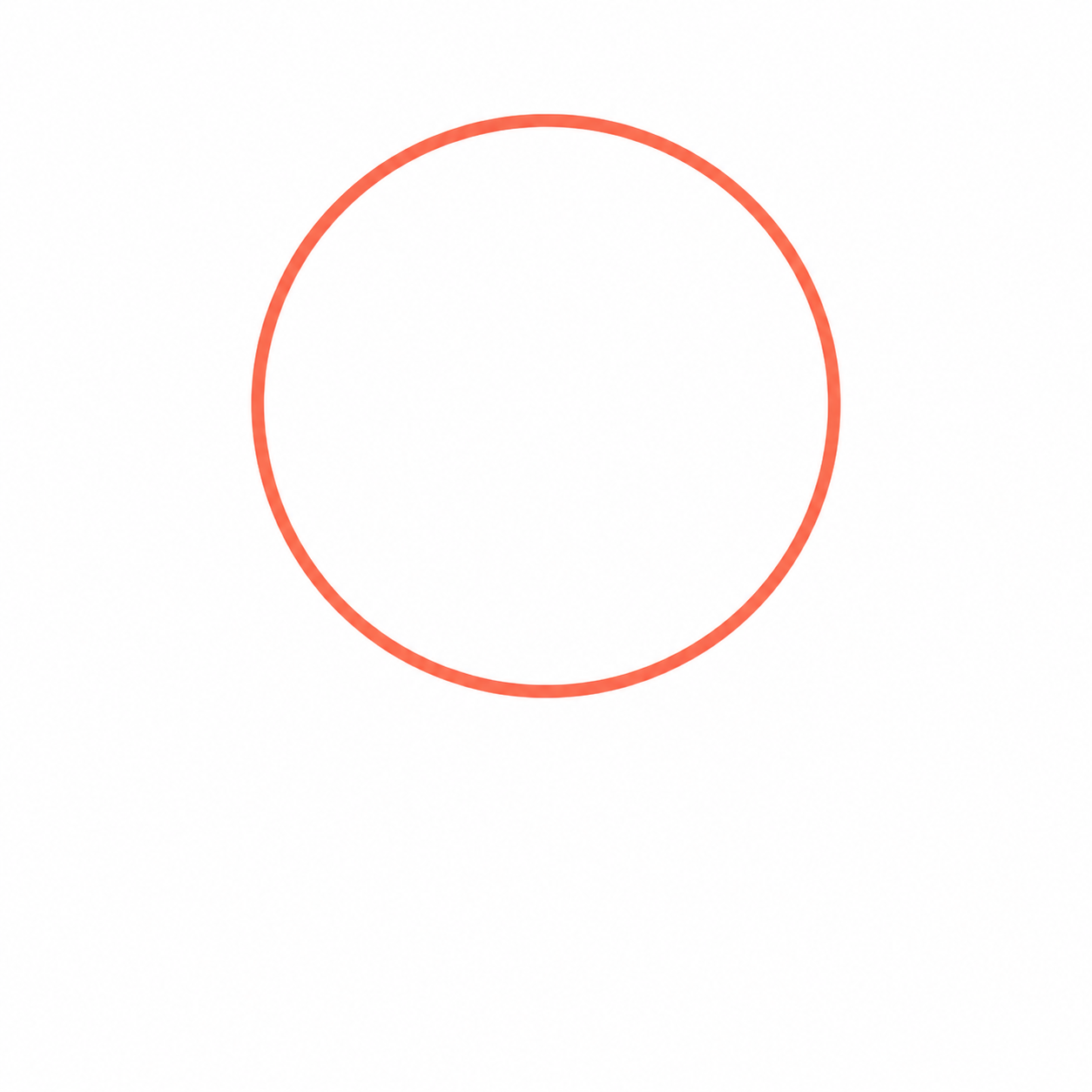 Step 1: Draw a large circle for the cat's head.