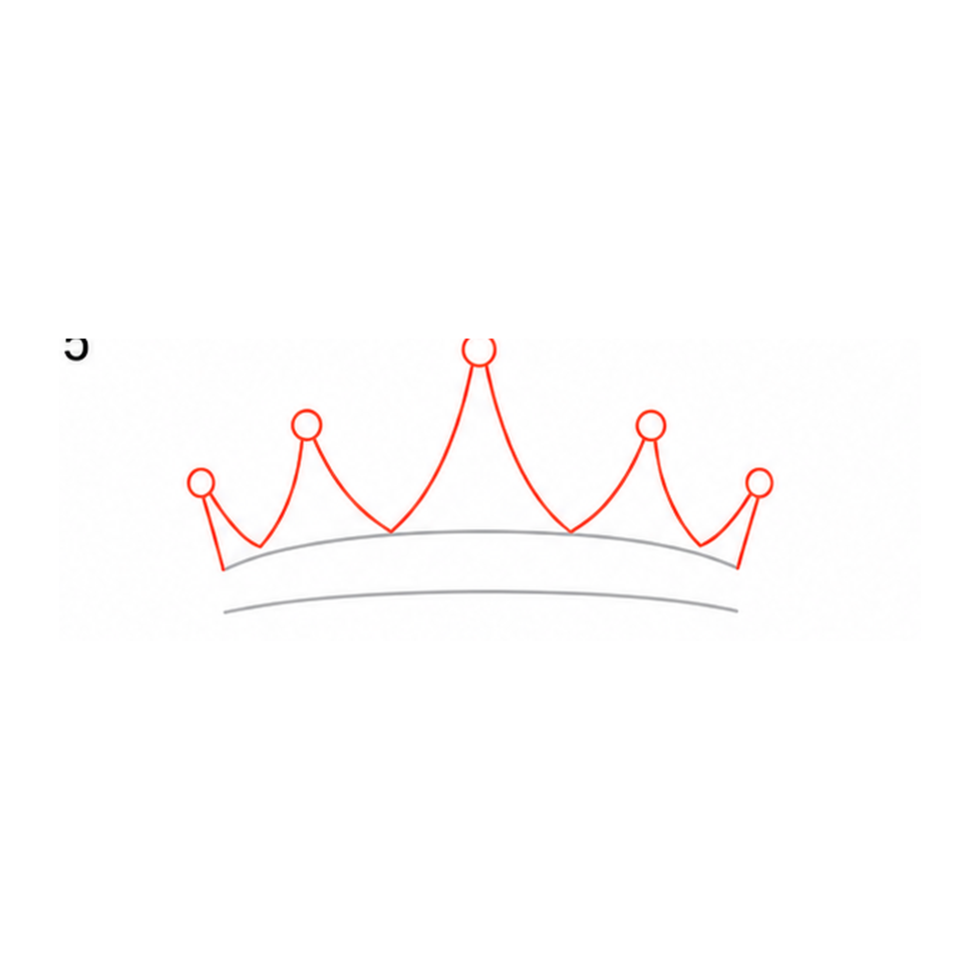 Step 5 of how to draw a crown: add the outer points.