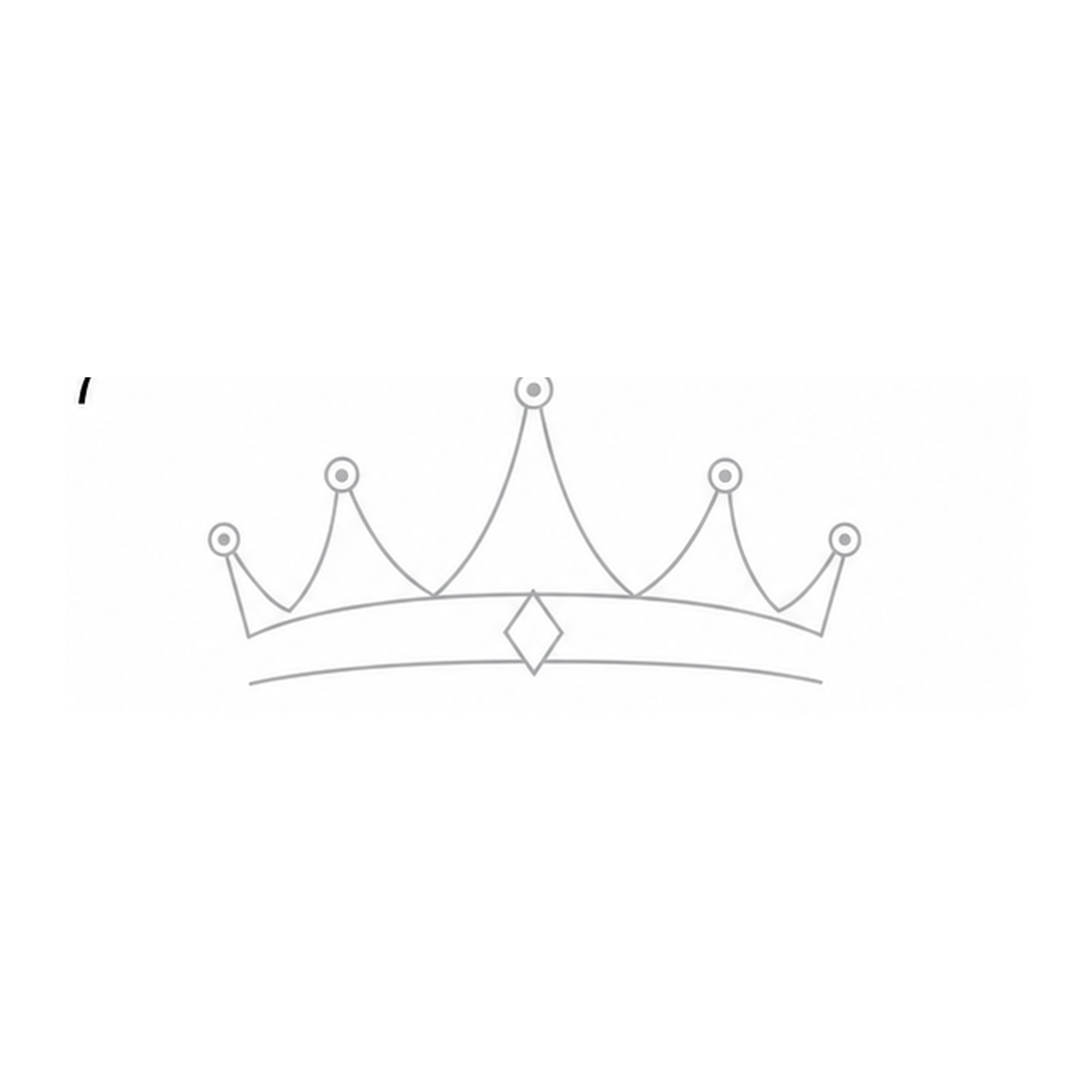 Step 7 of how to draw a crown: draw the center diamond.