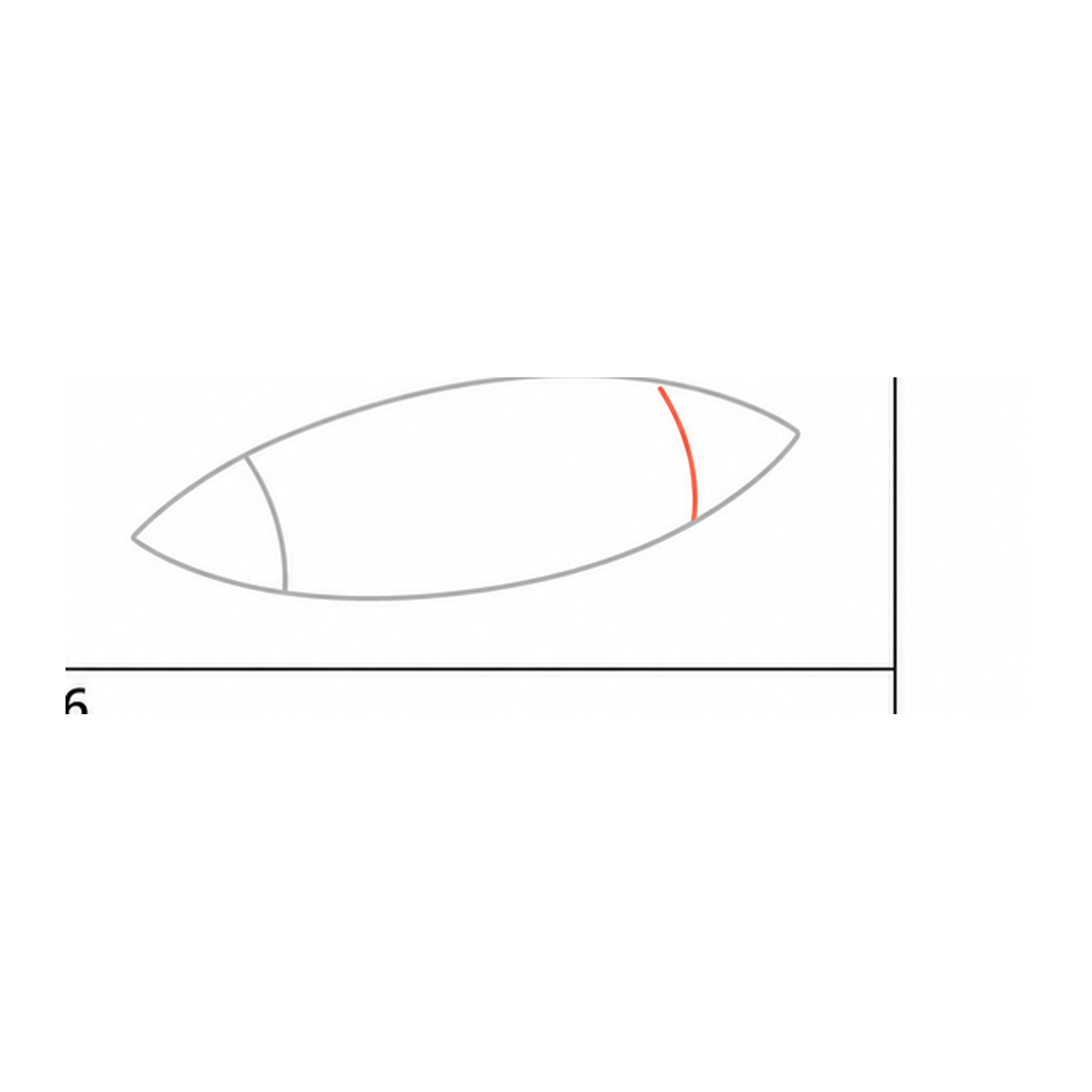 Step 4 of how to draw a football: add the right stripe.
