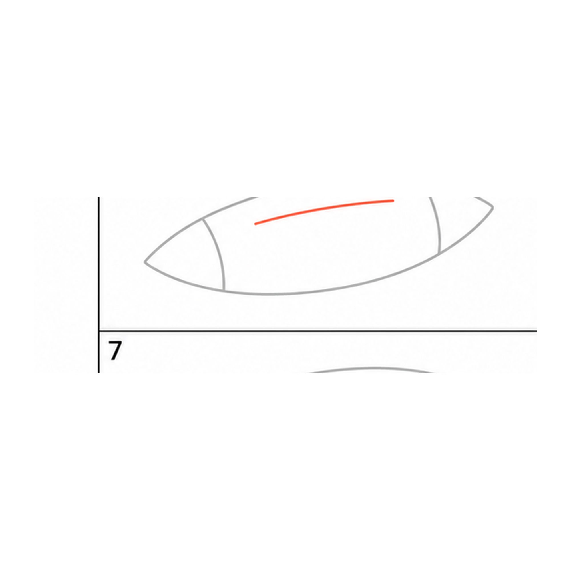 Step 5 of how to draw a football: draw the center seam.