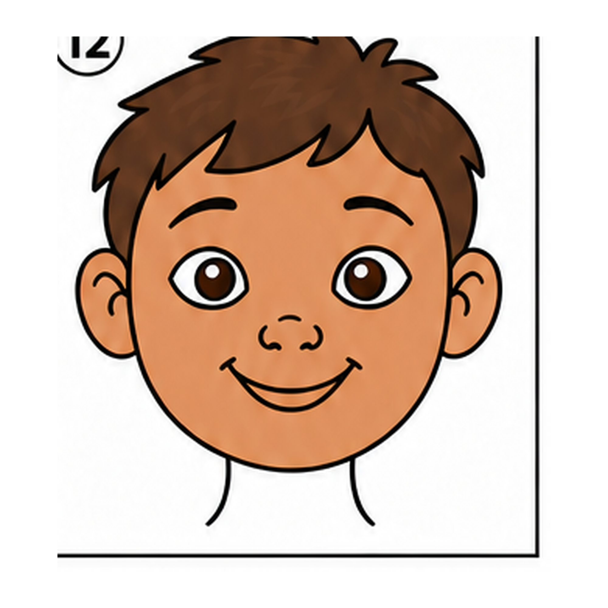 Finished, colored how to draw a head: easy step-by-step tutorial drawing