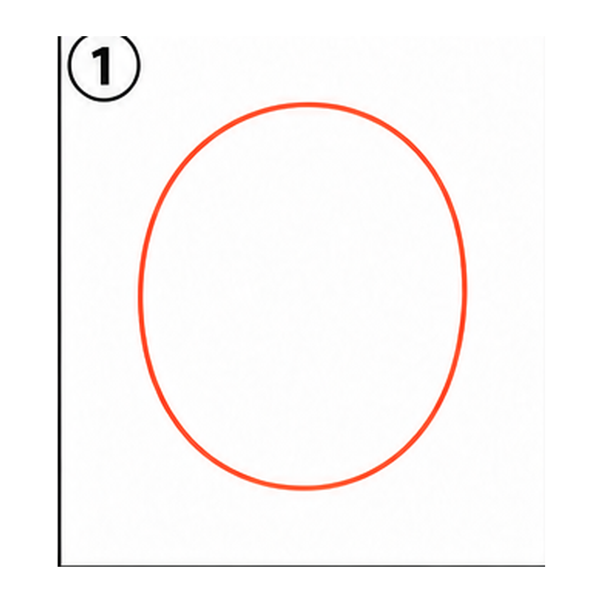 Step 1 of how to draw a head: draw the head shape.