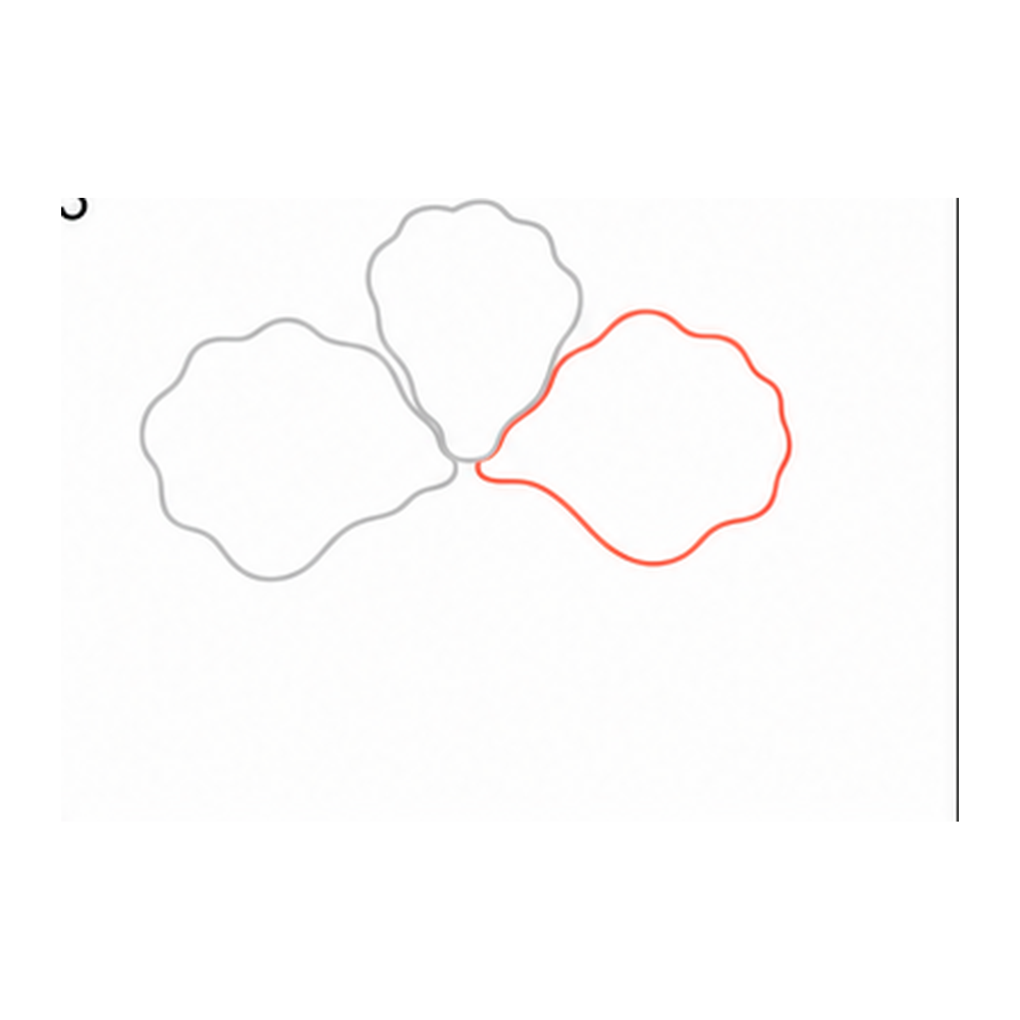 Step 3 of how to draw a hibiscus flower: add the right petal.