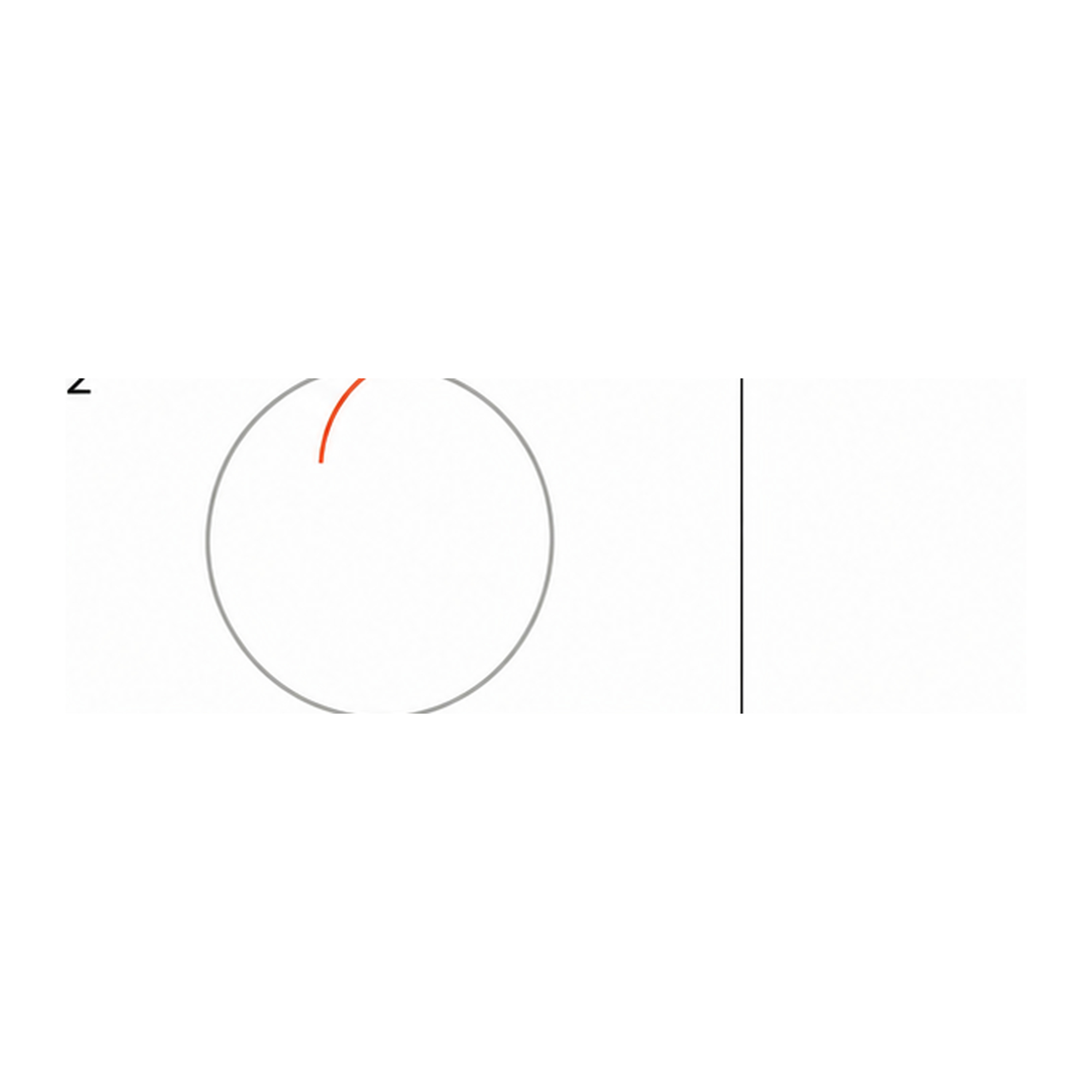 Step 2 of how to draw a volleyball: add the first curved seam.