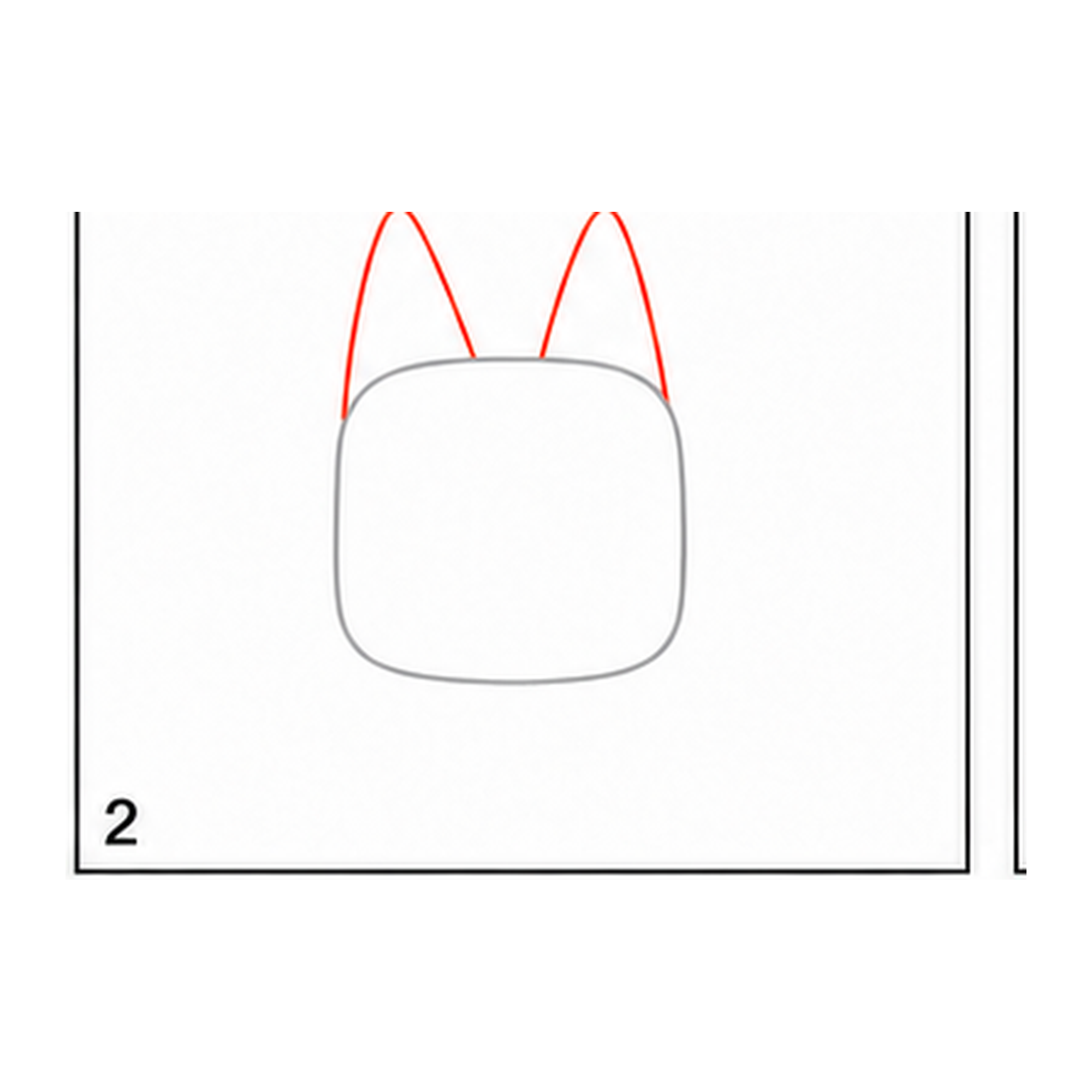 Step 2 of how to draw bluey: add the ears.