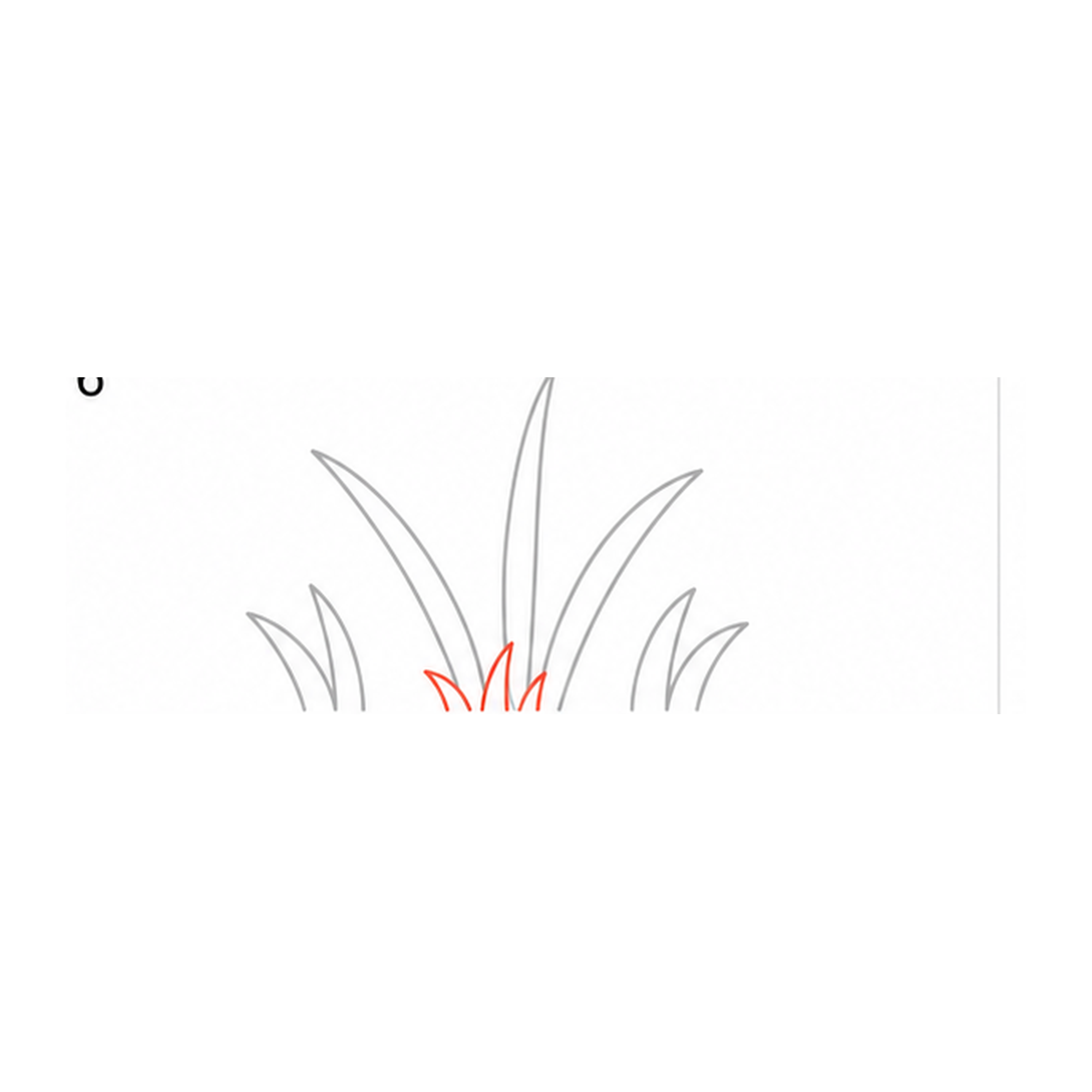 Step 6 of how to draw grass: add the front blades.