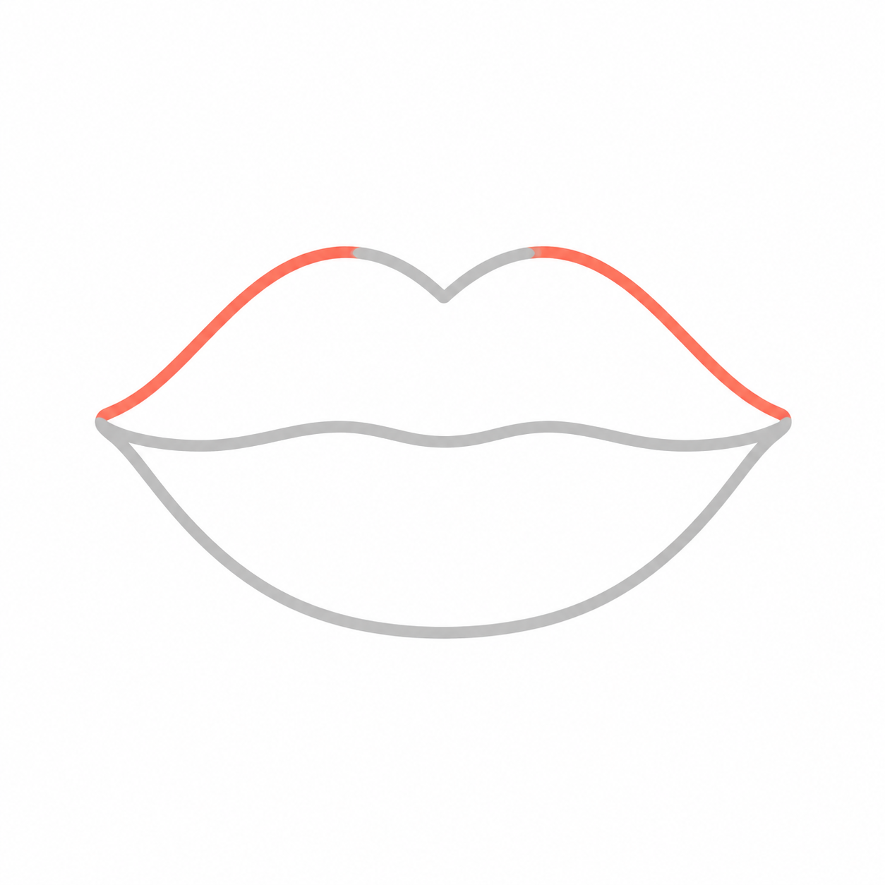 Step 3: Draw matching outer curves for the upper lip.