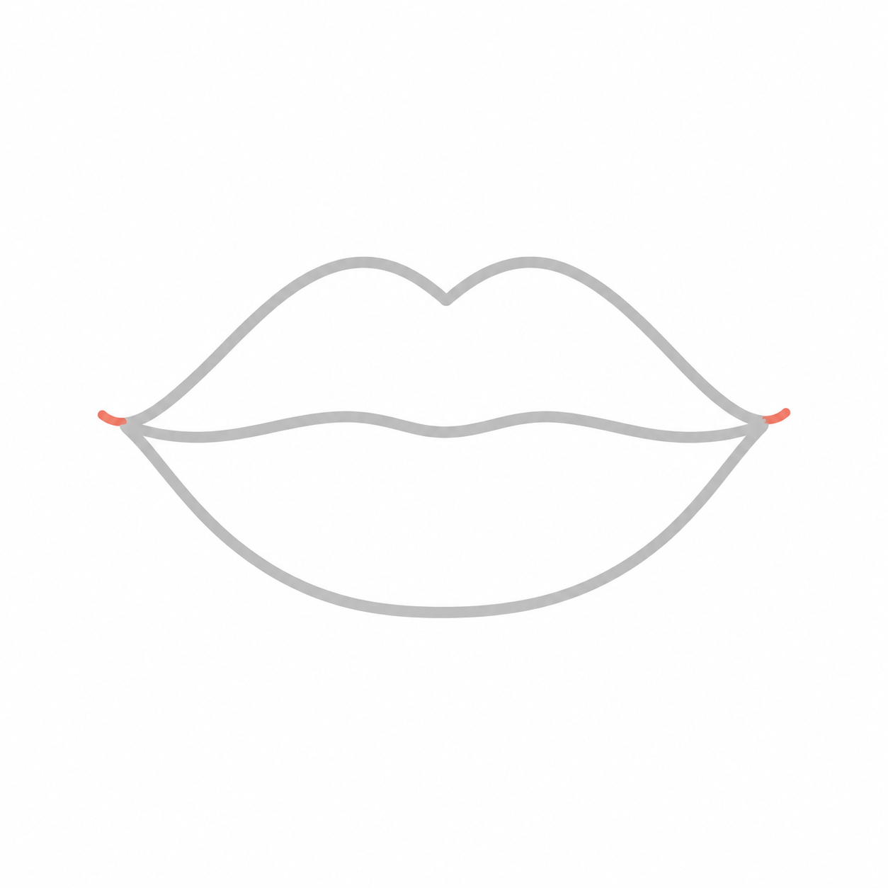 Step 4: Add the left and right corners of the mouth.