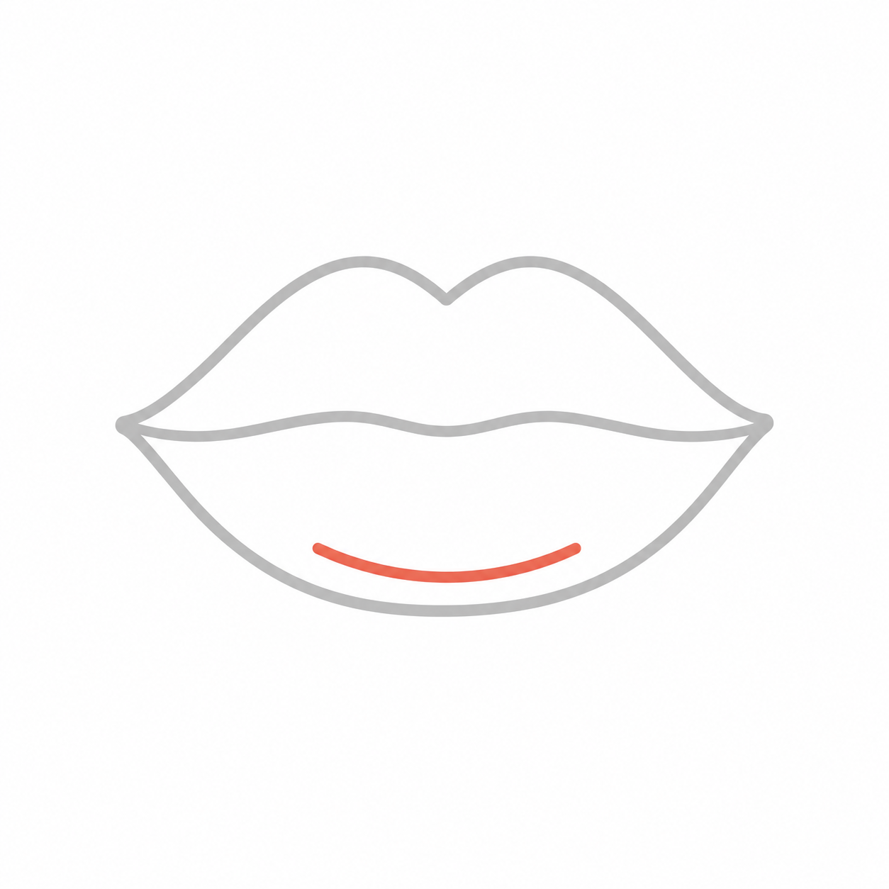 Step 6: Add the rounded center curve of the lower lip.