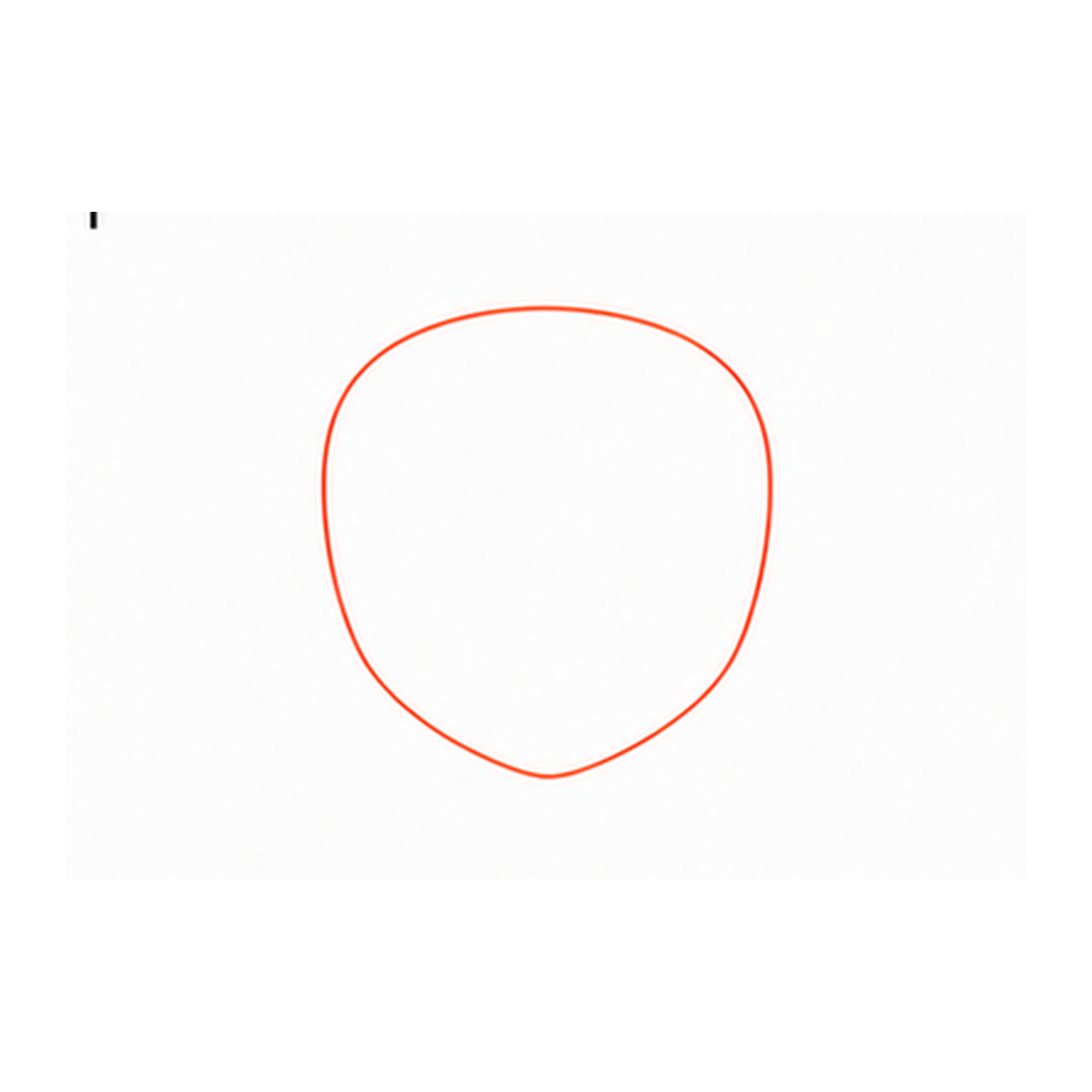 Step 1 of how to draw luffy: draw the face shape.