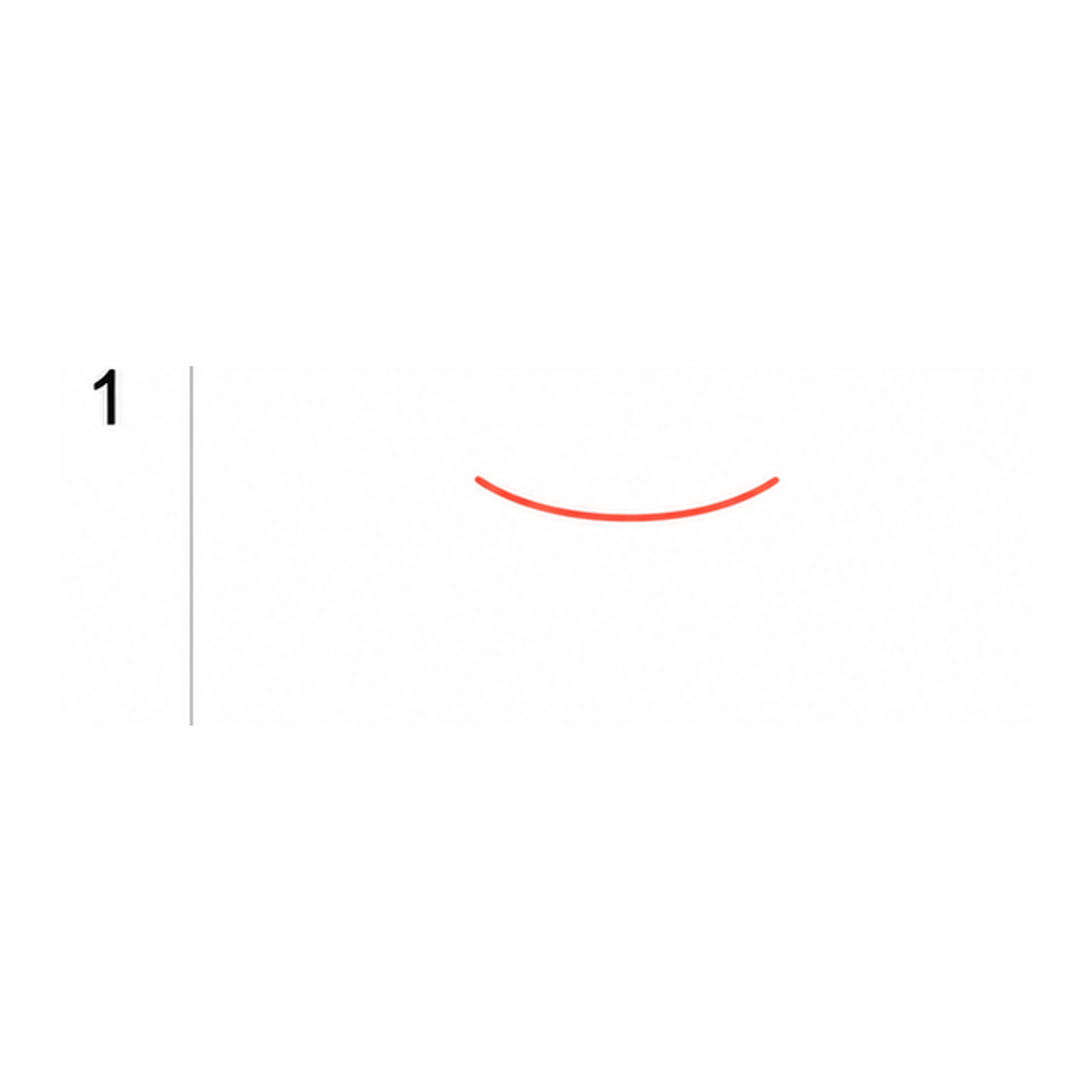 Step 1 of how to draw a mouth: draw the top curve.