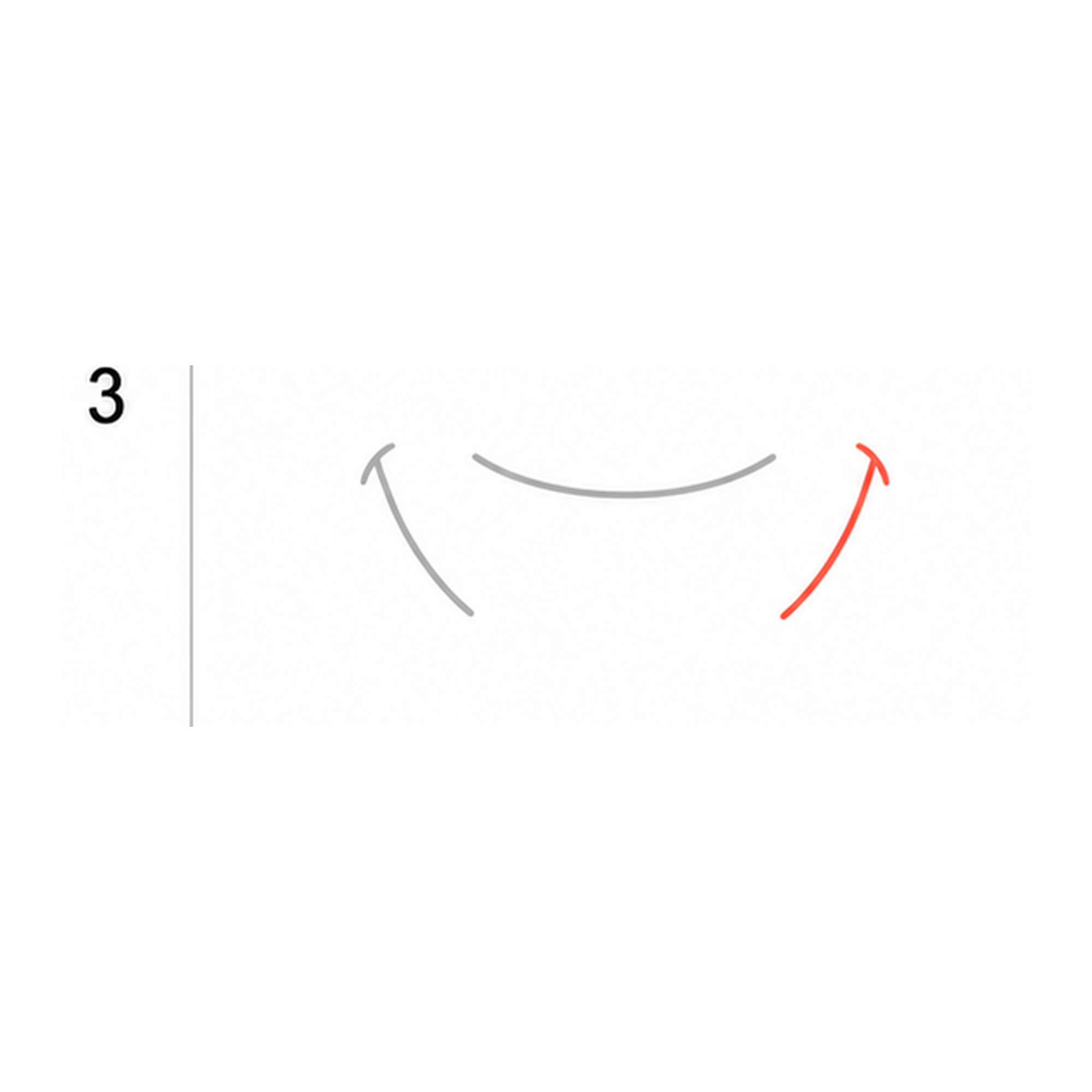 Step 3 of how to draw a mouth: add the right corner.