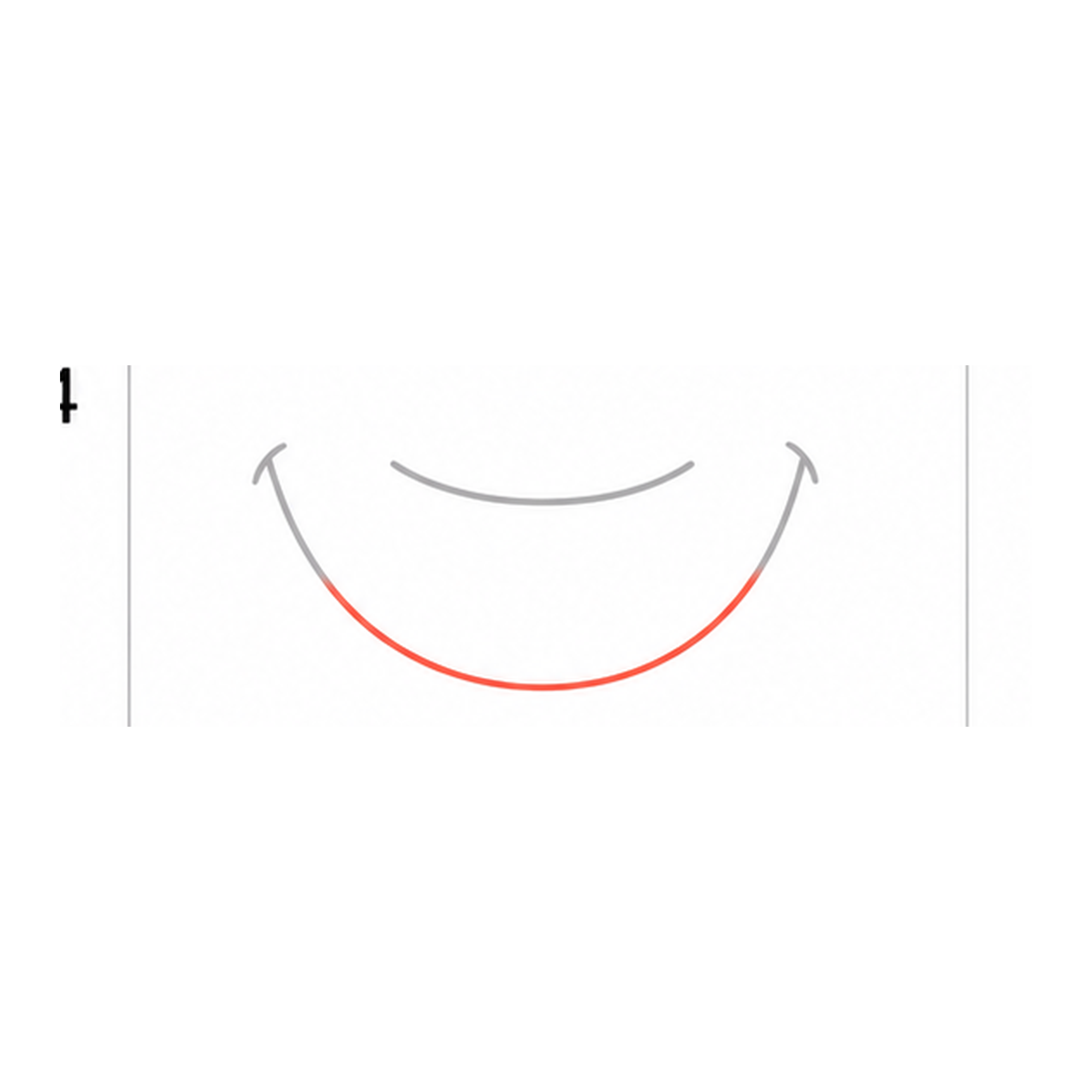 Step 4 of how to draw a mouth: close the mouth shape.