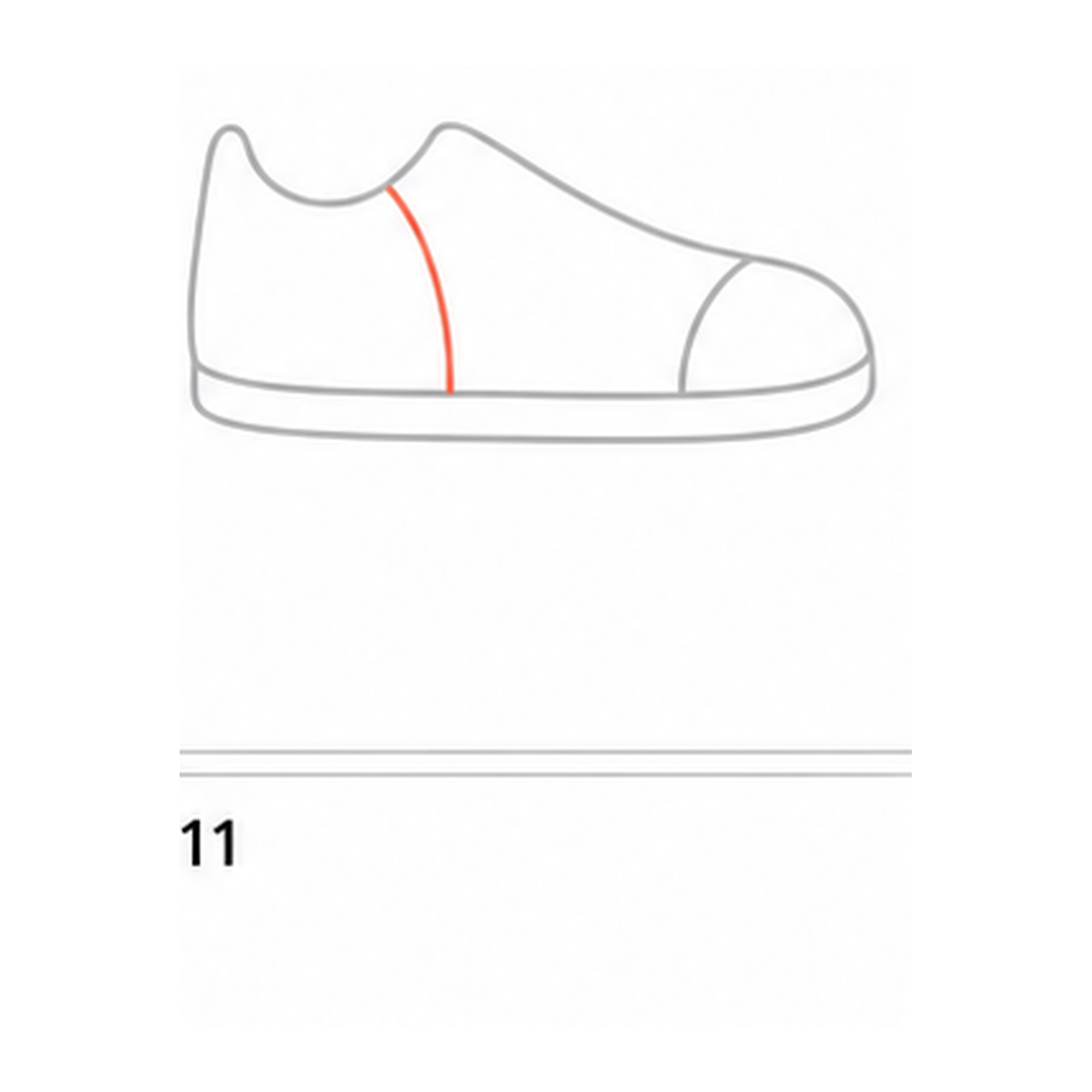 Step 7 of how to draw shoes: add the side-panel seam.