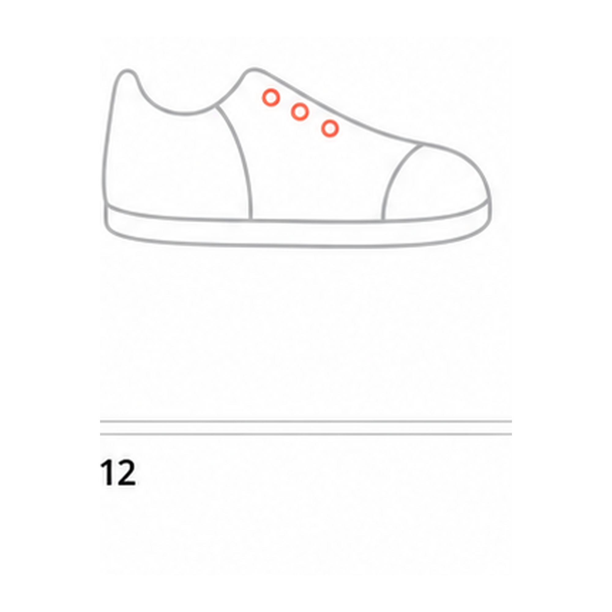 Step 8 of how to draw shoes: draw three eyelets.