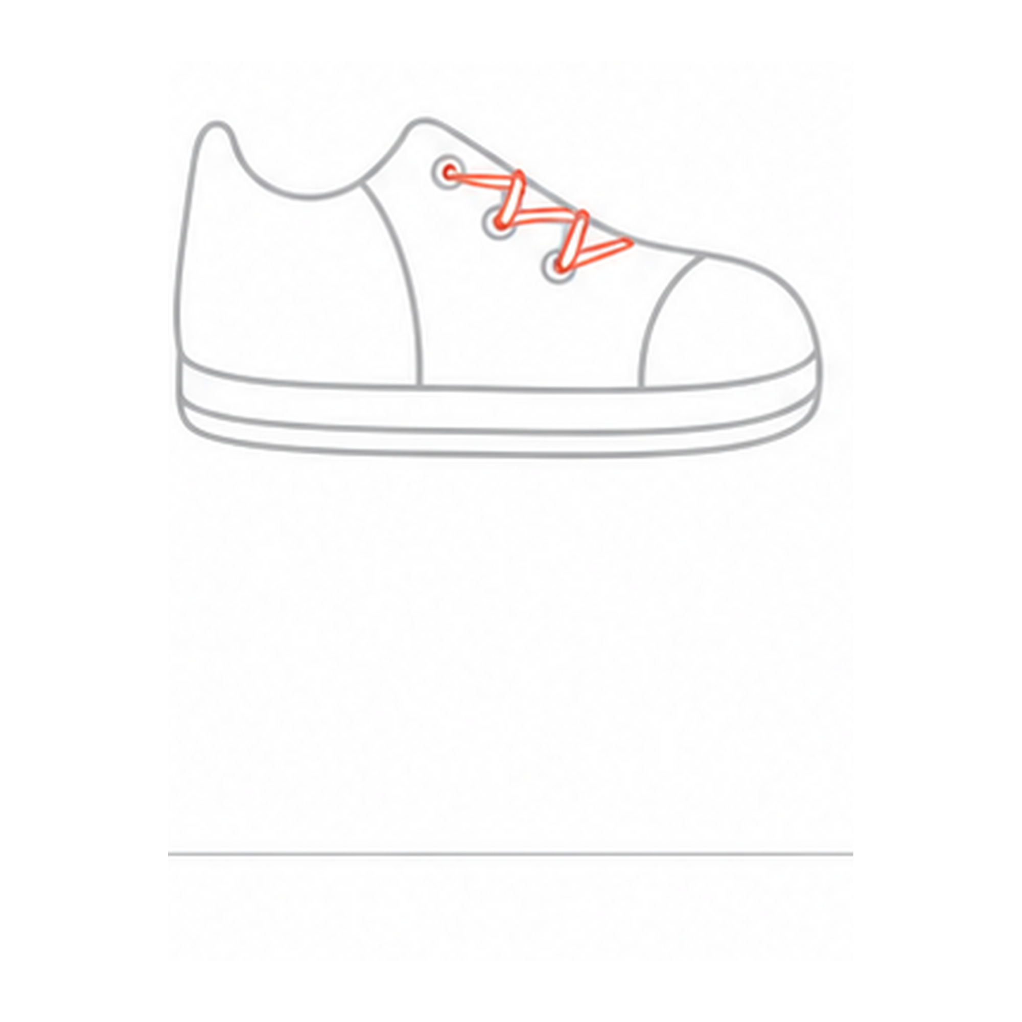 Step 9 of how to draw shoes: add the laces.