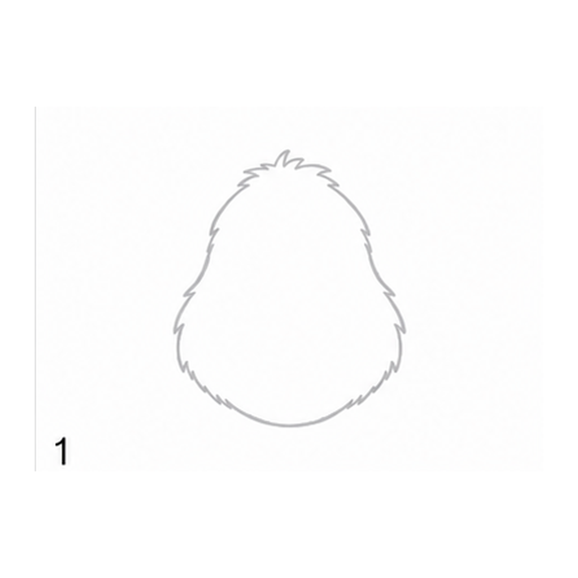 Step 1 of how to draw the Grinch: draw the fuzzy head.