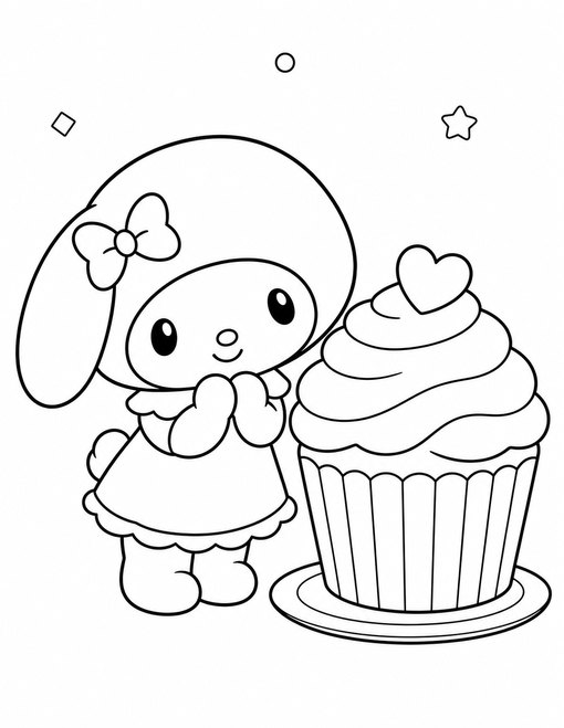 My Melody 002 My Melody With Cupcake