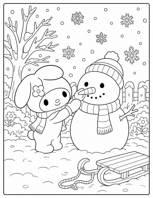 My Melody 012 My Melody Winter Snowman