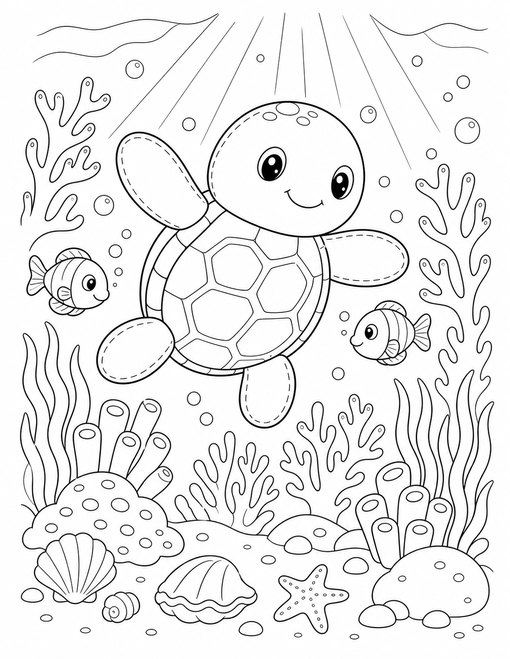Sea Turtle Coral Friends