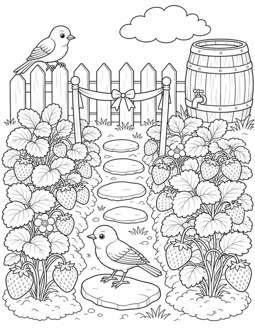 Strawberry Patch Birds